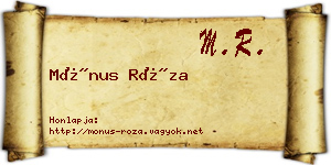 Mónus Róza névjegykártya